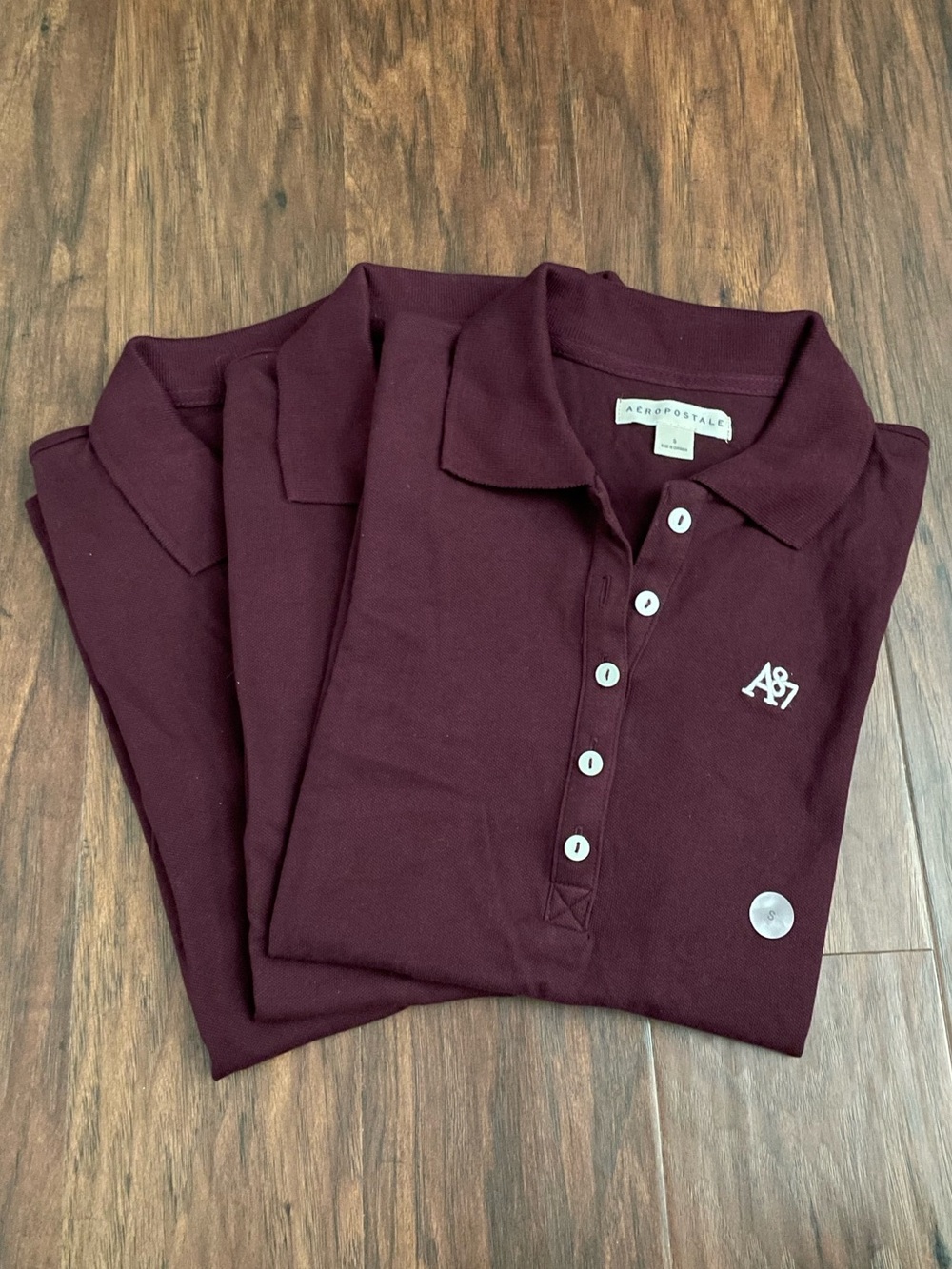 Aeropostale Maroon Polo Shirts